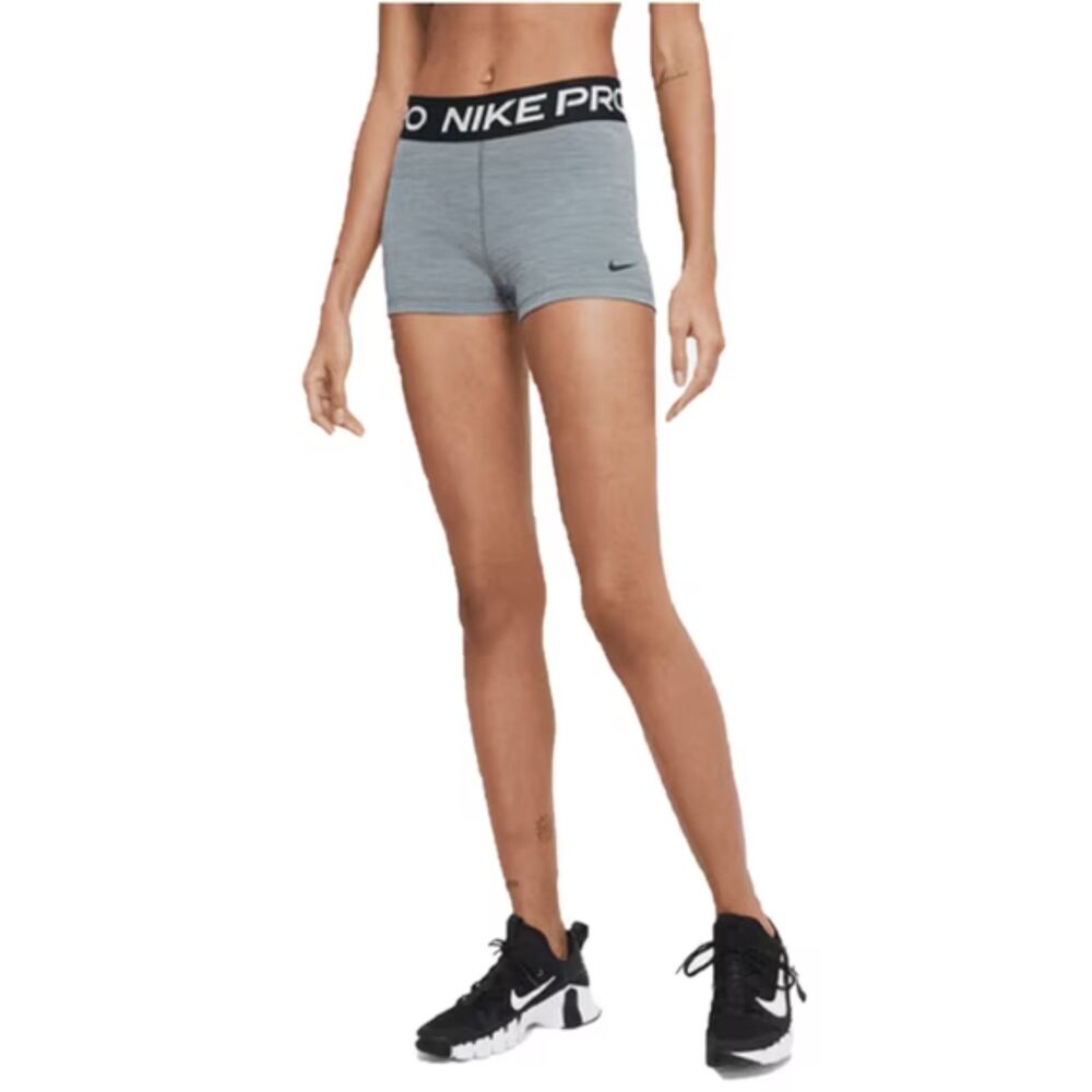 Nike Pro 3” Shorts Smoke Grey Heather Black Dri-FIT Compression M Gymcore Sporty